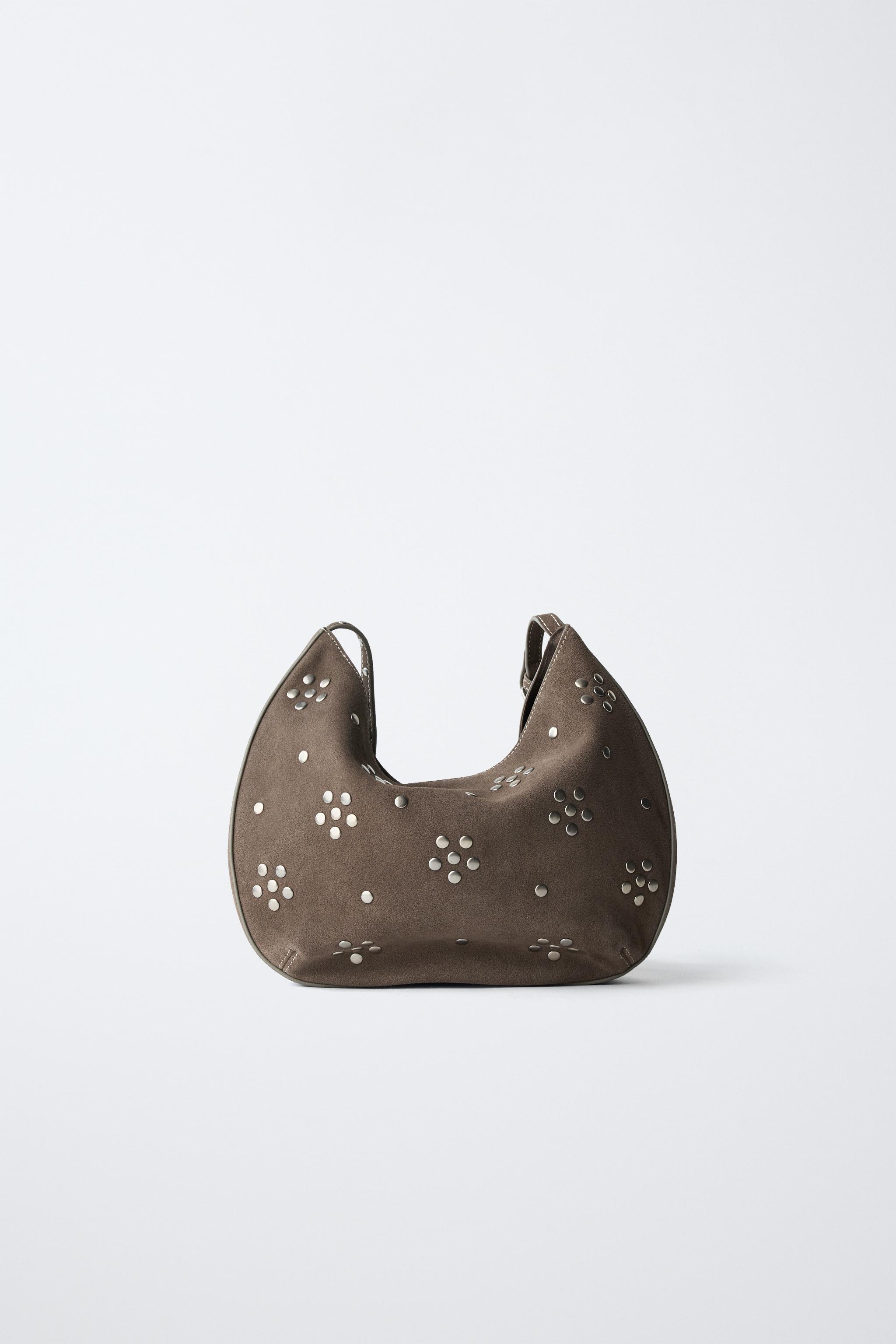LEATHER STUDDED CROSSBODY BAG